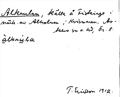 Bild på arkivkortet för arkivposten Alknulan