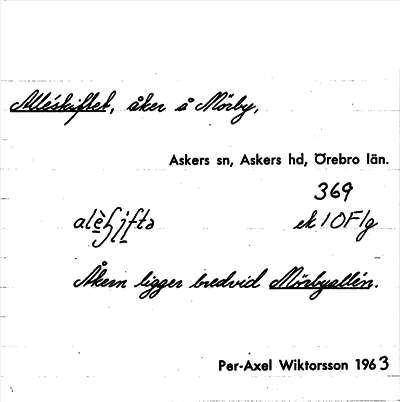 Bild på arkivkortet för arkivposten Alléskiftet