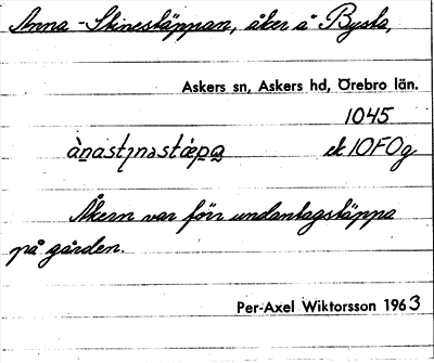 Bild på arkivkortet för arkivposten Anna-Stinestäppan