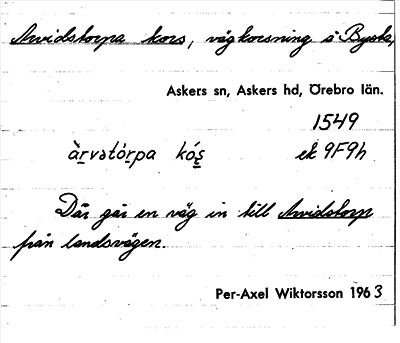 Bild på arkivkortet för arkivposten Arvidstorpa kors