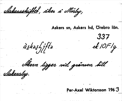 Bild på arkivkortet för arkivposten Askersskiftet