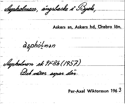Bild på arkivkortet för arkivposten Aspholmen