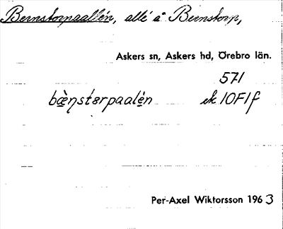 Bild på arkivkortet för arkivposten Bernstorpaallén