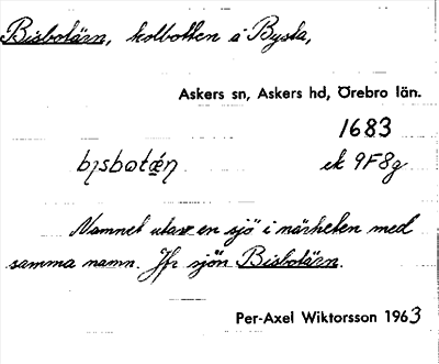 Bild på arkivkortet för arkivposten Bisbotärn