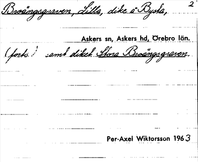 Bild på arkivkortet för arkivposten Broängsgraven, Lilla