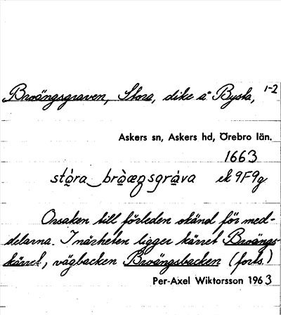 Bild på arkivkortet för arkivposten Broängsgraven, Stora