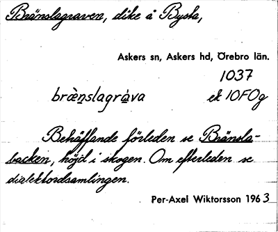 Bild på arkivkortet för arkivposten Bränslagraven