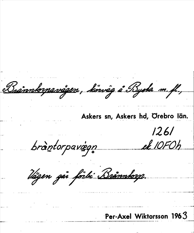 Bild på arkivkortet för arkivposten Brönntorpavägen