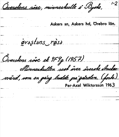 Bild på arkivkortet för arkivposten Överstens röse