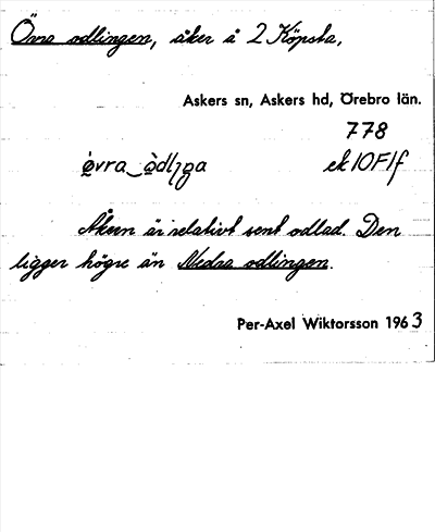 Bild på arkivkortet för arkivposten Övra odlingen
