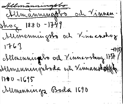 Bild på arkivkortet för arkivposten Allmänningsbo