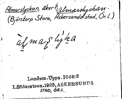 Bild på arkivkortet för arkivposten Almarslyckan