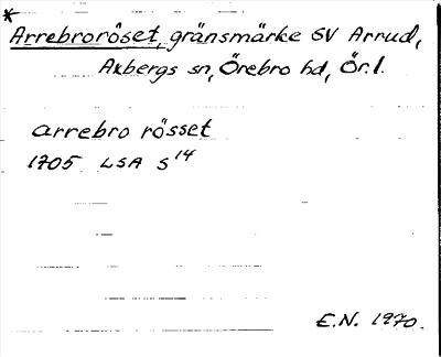 Bild på arkivkortet för arkivposten Arrebroröset