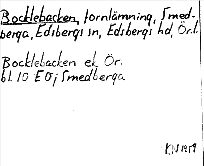 Bild på arkivkortet för arkivposten Bocklebacken