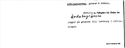 Bild på arkivkortet för arkivposten Avdalagruvorna