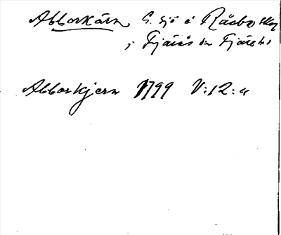 Bild på arkivkortet för arkivposten Abborkärn