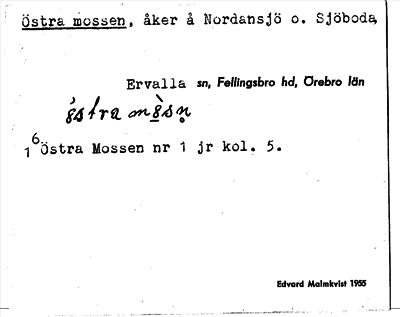 Bild på arkivkortet för arkivposten Östra mossen