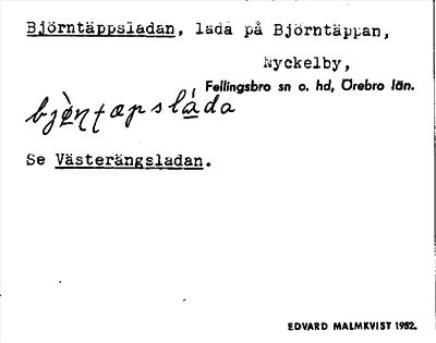 Bild på arkivkortet för arkivposten Björntäppsladan