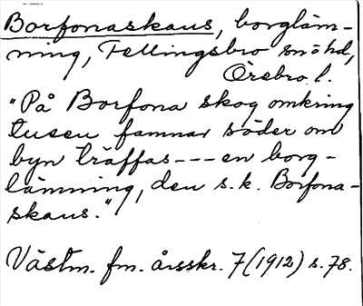 Bild på arkivkortet för arkivposten Borfonaskans