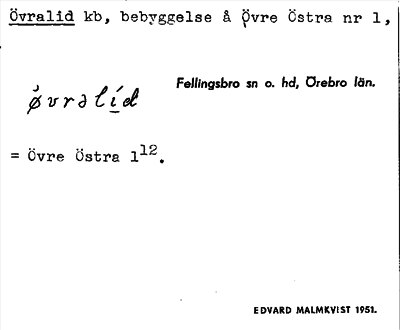 Bild på arkivkortet för arkivposten Övralid