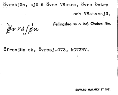 Bild på arkivkortet för arkivposten Övresjön