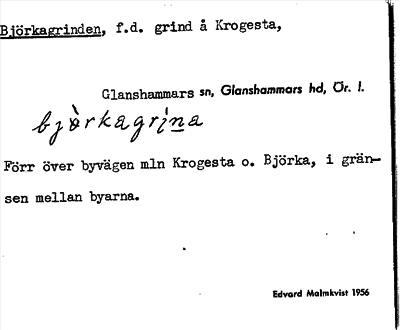 Bild på arkivkortet för arkivposten Björkagrinden