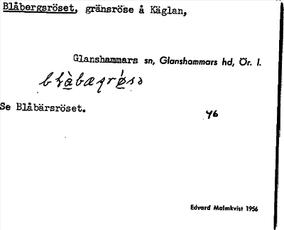 Bild på arkivkortet för arkivposten Blåbergsröset