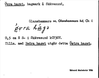 Bild på arkivkortet för arkivposten Övra haget