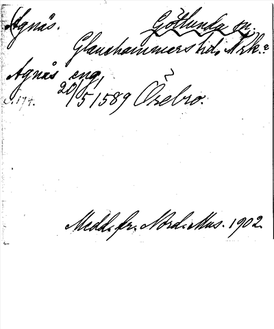Bild på arkivkortet för arkivposten Agnås