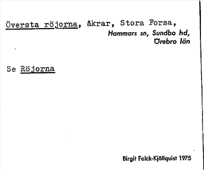 Bild på arkivkortet för arkivposten Översta röjorna, se Röjorna