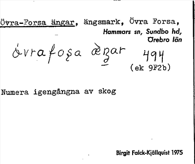 Bild på arkivkortet för arkivposten Övra-Forsa ängar
