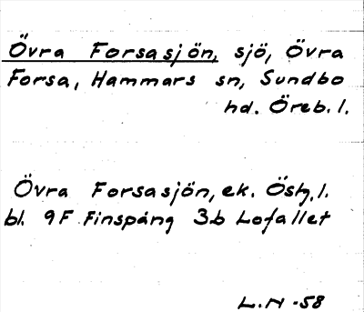 Bild på arkivkortet för arkivposten Övra Forsasjön