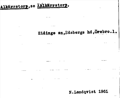 Bild på arkivkortet för arkivposten Alkärrstorp, se Älkärrstorp