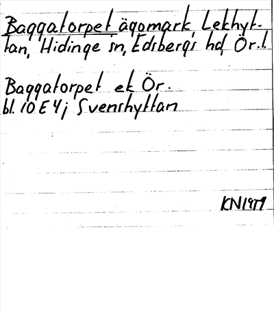 Bild på arkivkortet för arkivposten Baggatorpet