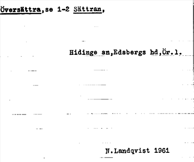 Bild på arkivkortet för arkivposten Överstättra, se Sättran