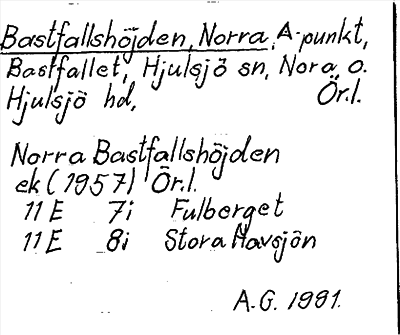 Bild på arkivkortet för arkivposten Bastfallshöjden, Norra