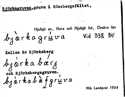 Bild på arkivkortet för arkivposten Björkagruvan