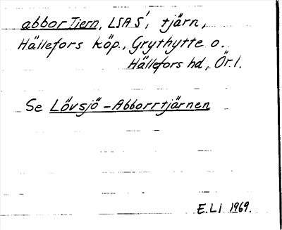 Bild på arkivkortet för arkivposten abbor Tiern, se Lövsjö-Abborrtjärnen