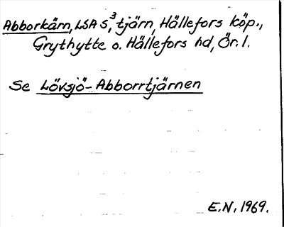 Bild på arkivkortet för arkivposten Abborrkärn, se Lövsjö-Abborrtjärnen
