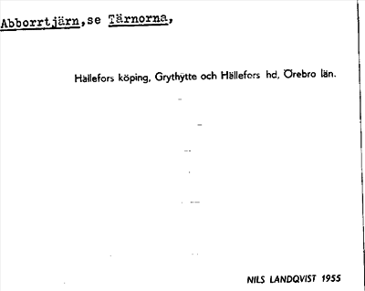 Bild på arkivkortet för arkivposten Abborrtjärn, se Tärnorna