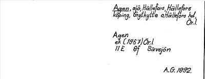 Bild på arkivkortet för arkivposten Agen
