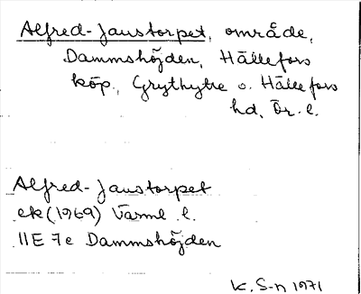 Bild på arkivkortet för arkivposten Alfred-Janstorpet