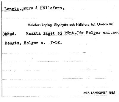 Bild på arkivkortet för arkivposten Bengts