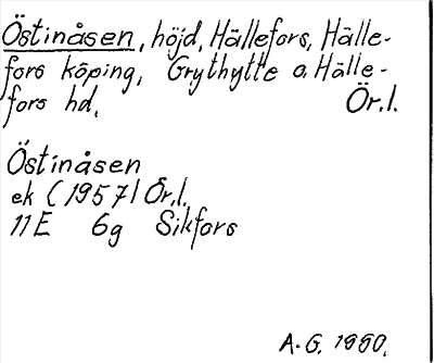 Bild på arkivkortet för arkivposten Östinåsen