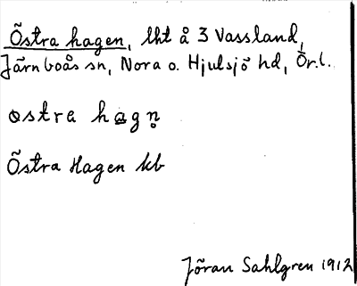 Bild på arkivkortet för arkivposten Östra hagen