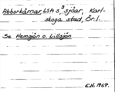 Bild på arkivkortet för arkivposten Abborkärnar, se Hemsjön o. Lillsjön
