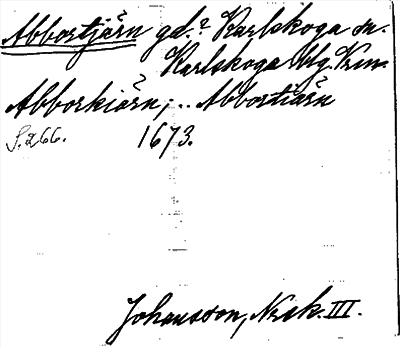 Bild på arkivkortet för arkivposten Abbortjärn