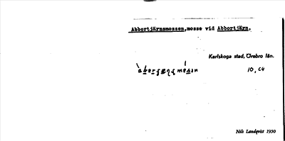 Bild på arkivkortet för arkivposten Abbortjärnsmossen