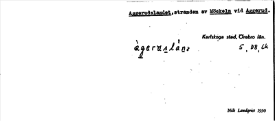Bild på arkivkortet för arkivposten Aggerudslandet