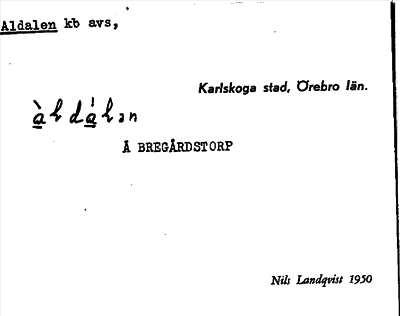 Bild på arkivkortet för arkivposten Aldalen